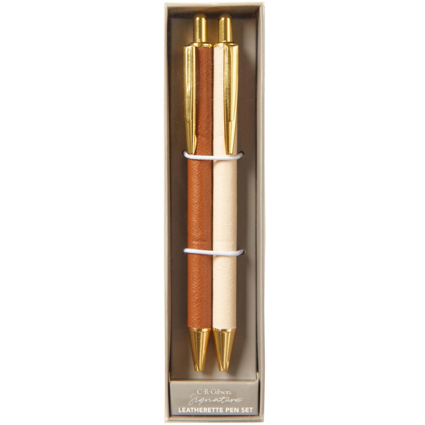 C.R. Gibson Leatherette Wrapped Pen Set; image 1 of 3