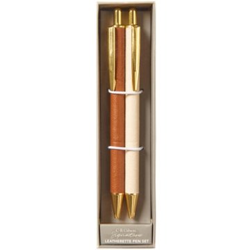 C.R. Gibson Leatherette Wrapped Pen Set, 2 pk