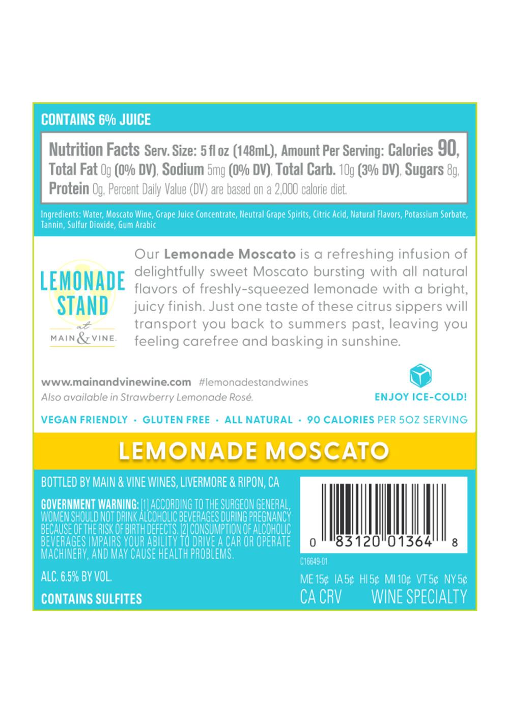 Lemonade Stand Lemonade Moscato Still White Wine; image 2 of 4
