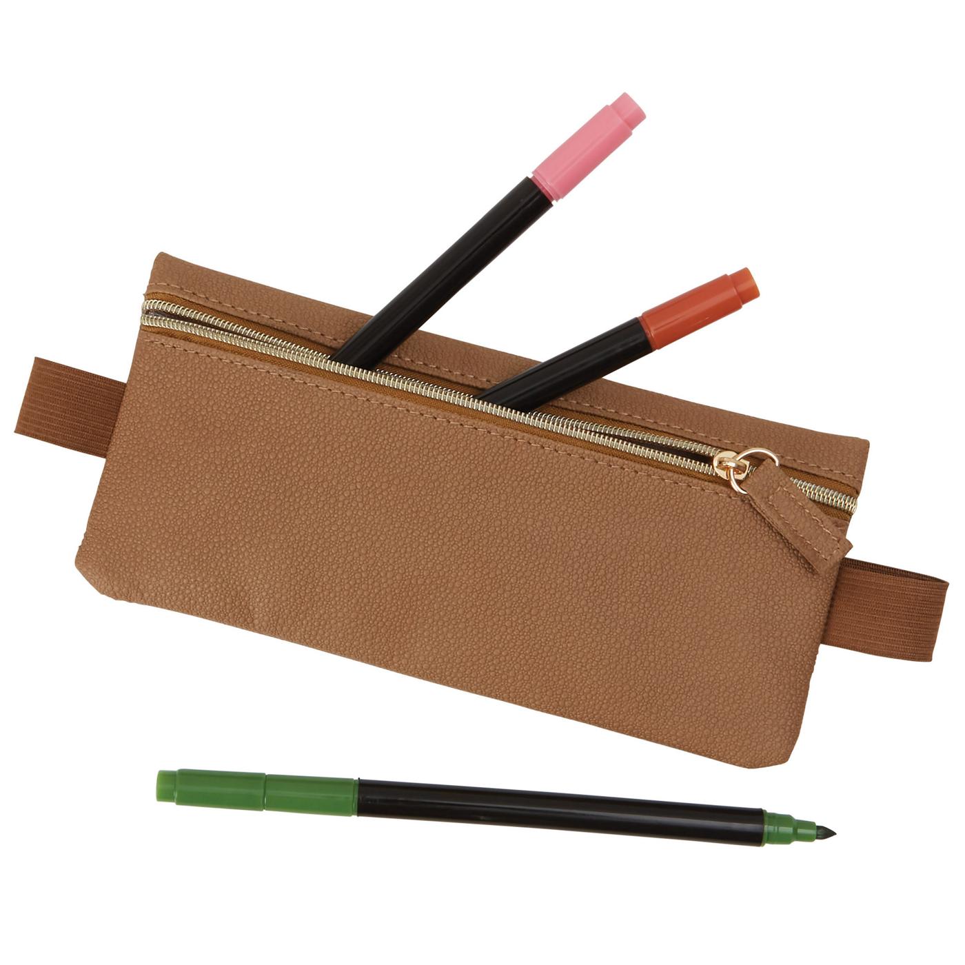 C.R. Gibson Leatherette Pencil Pouch & Marker Set; image 2 of 2