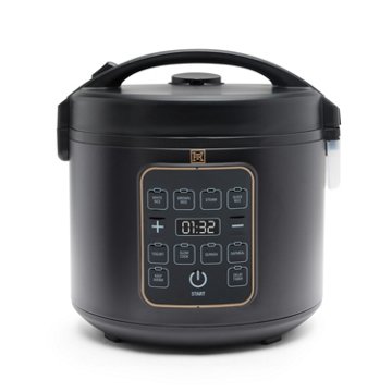 Kitchen & Table by H-E-B Digital Rice Cooker & Food Steamer - Classic Black, 5.3 qt