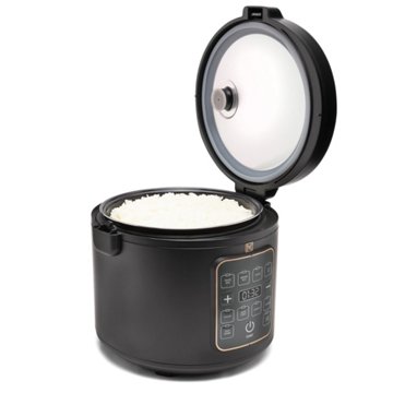 Kitchen & Table by H-E-B Digital Rice Cooker & Food Steamer - Classic Black, 5.3 qt