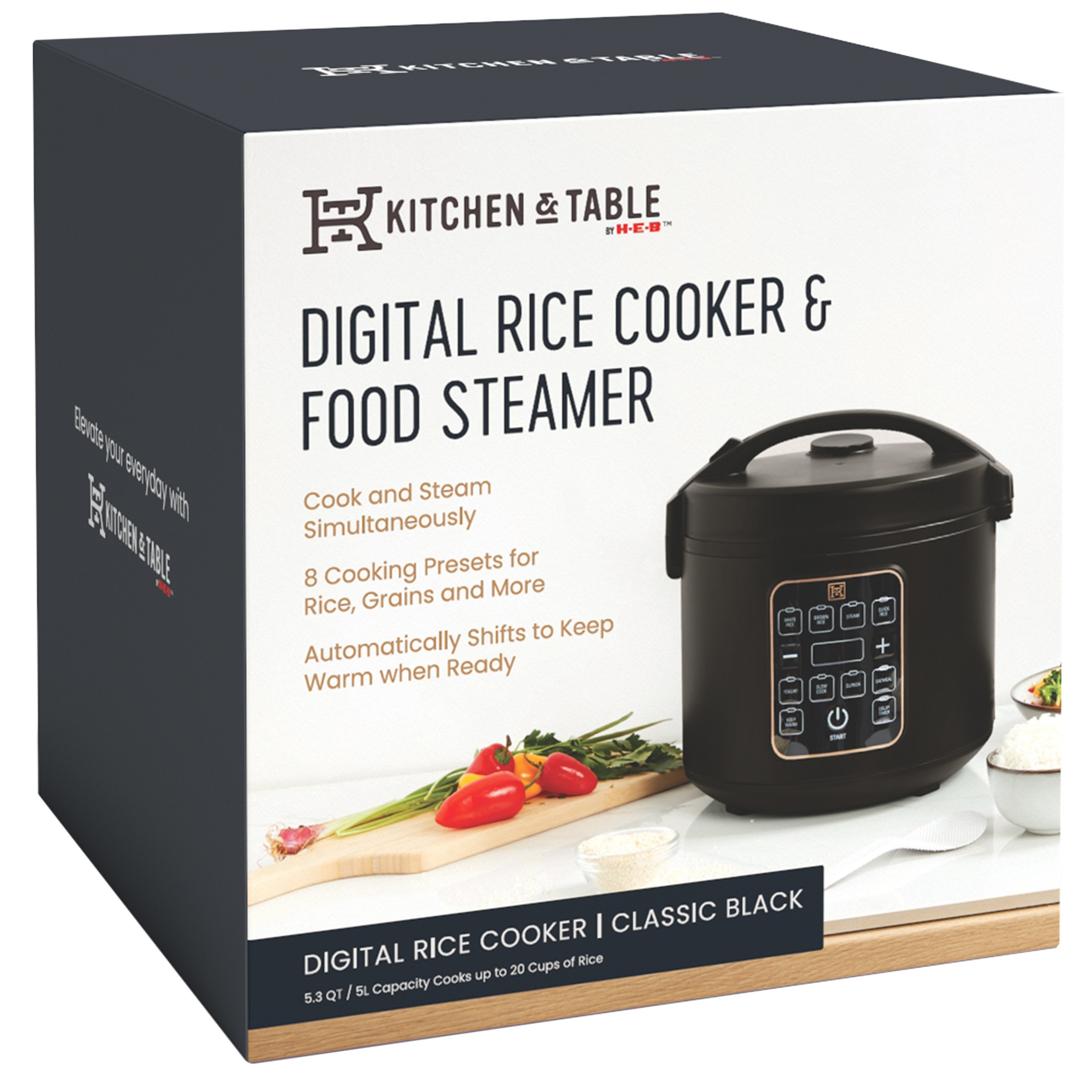 Kitchen & Table by H-E-B Digital Rice Cooker & Food Steamer