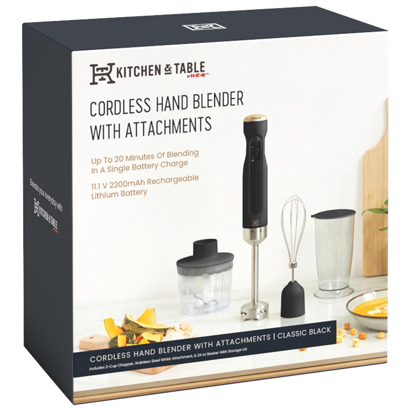 Kitchen & Table by HEB Cordless Hand Blender & Attachments Classic Black Shop Blenders