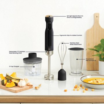 Kitchen & Table by H-E-B Cordless Hand Blender & Attachments – Classic Black