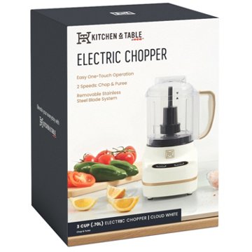 Kitchen & Table by H-E-B Electric Chopper - Cloud White, 3 cup