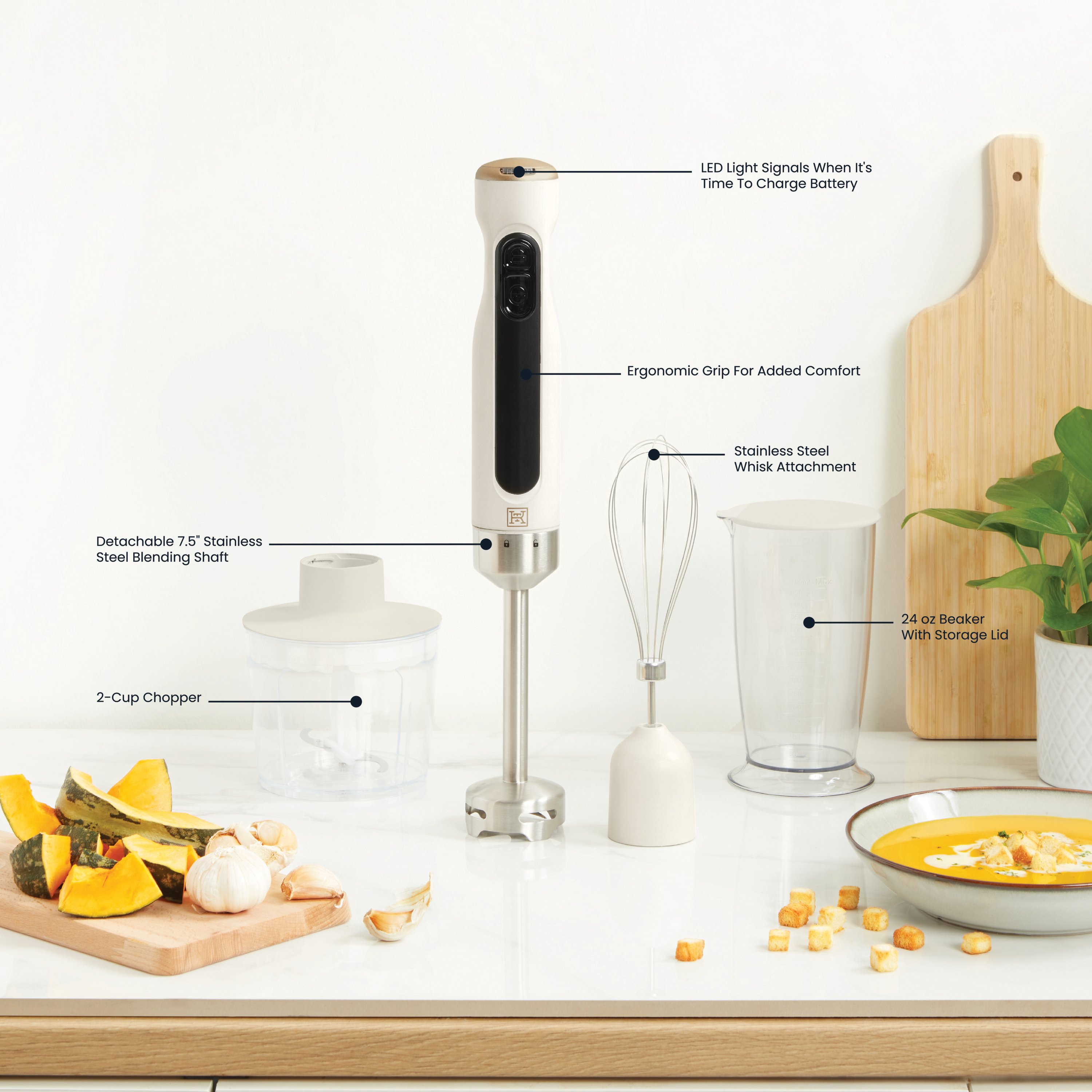 our goods Immersion Blender with Whisk - Pebble Gray - Shop Blenders &  Mixers at H-E-B