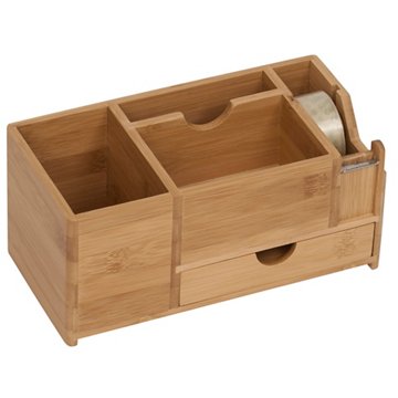 Merangue Bamboo Collection Desktop Holder with Drawer