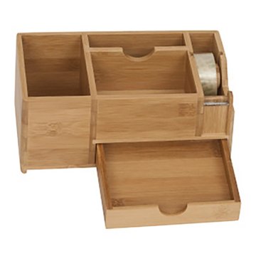 Merangue Bamboo Collection Desktop Holder with Drawer