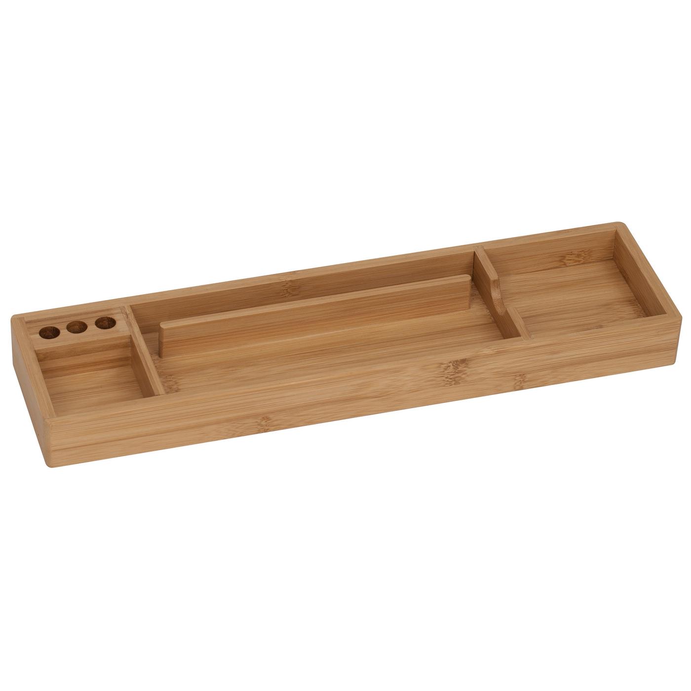 Merangue Bamboo Collection Four Compartment Desktop Tray; image 1 of 2