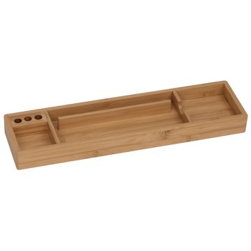 Merangue Bamboo Collection Four Compartment Desktop Tray, 14"