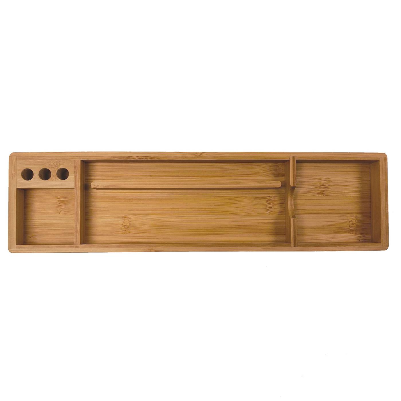 Merangue Bamboo Collection Four Compartment Desktop Tray; image 2 of 2