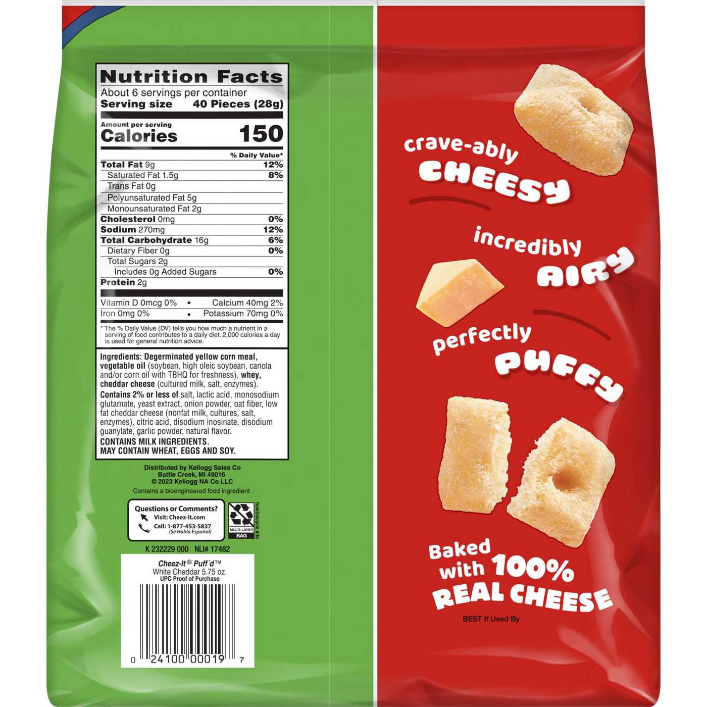 Cheez-It Puff'd White Cheddar Cheesy Baked Snacks; image 2 of 4