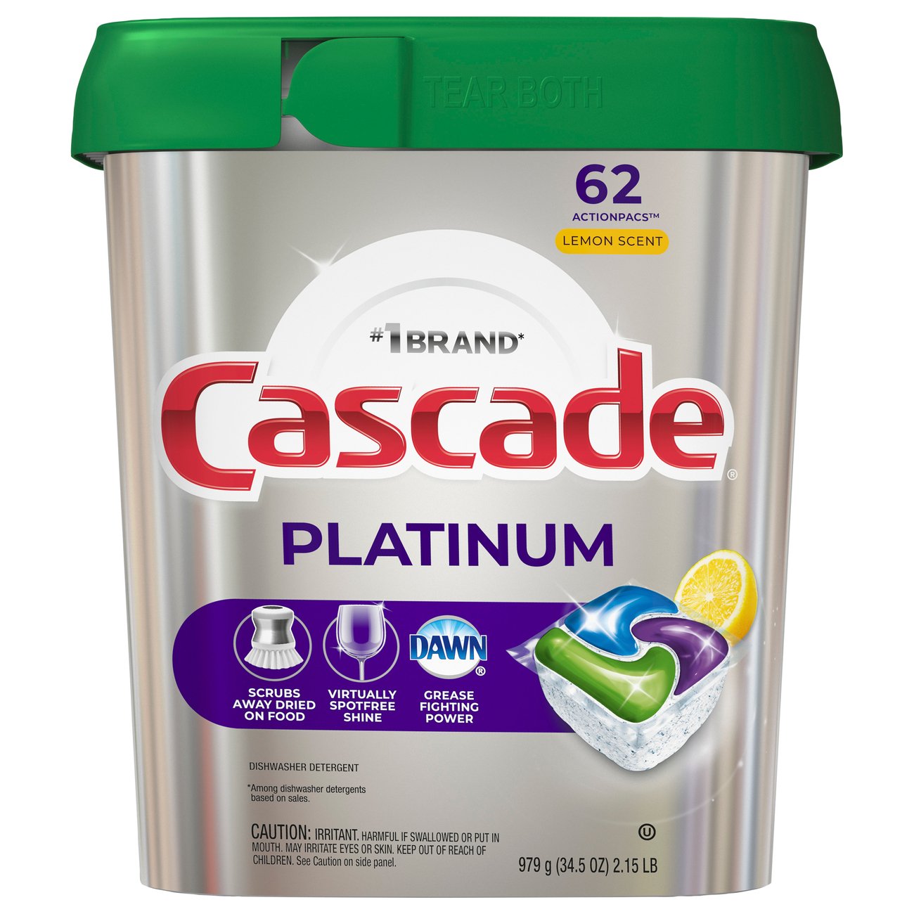 Cascade Platinum Lemon Scent Dishwasher Detergent ActionPacs Shop