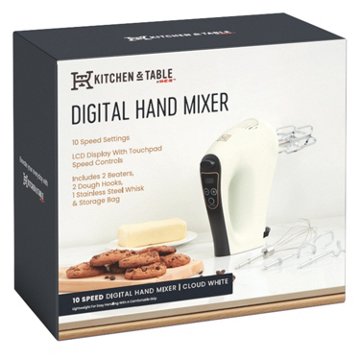 Kitchen & Table by H-E-B 10-Speed Digital Hand Mixer - Cloud White, 1 ct