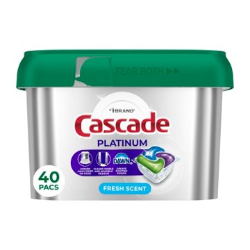 Cascade Platinum Dishwasher Pods - Fresh Scent, 40 ct