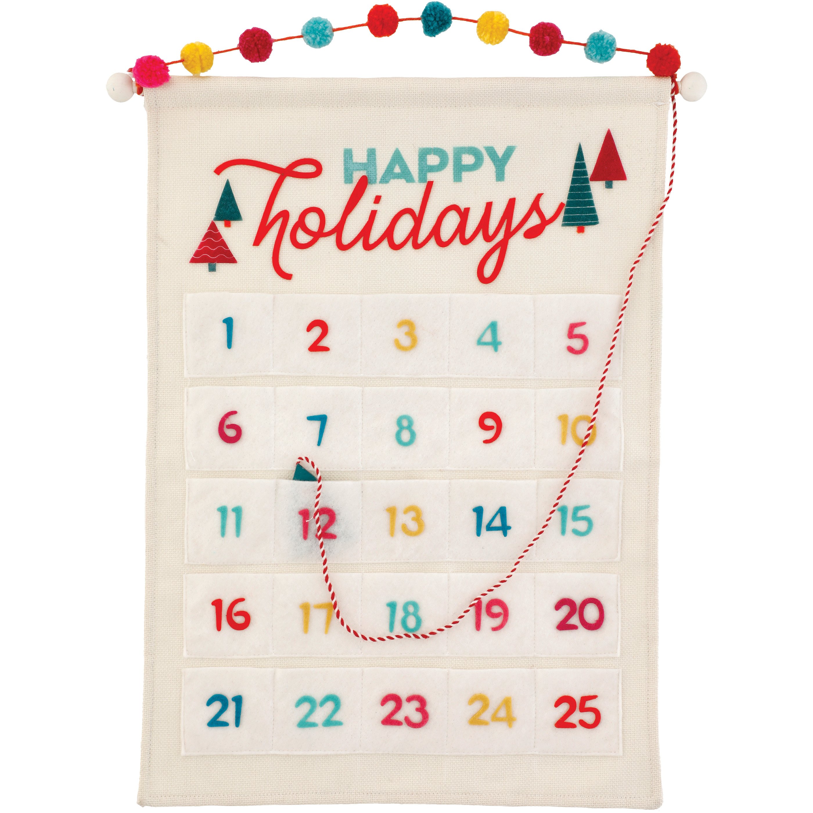 Destination Holiday Happy Holidays Felt Advent Calendar Wall Decor