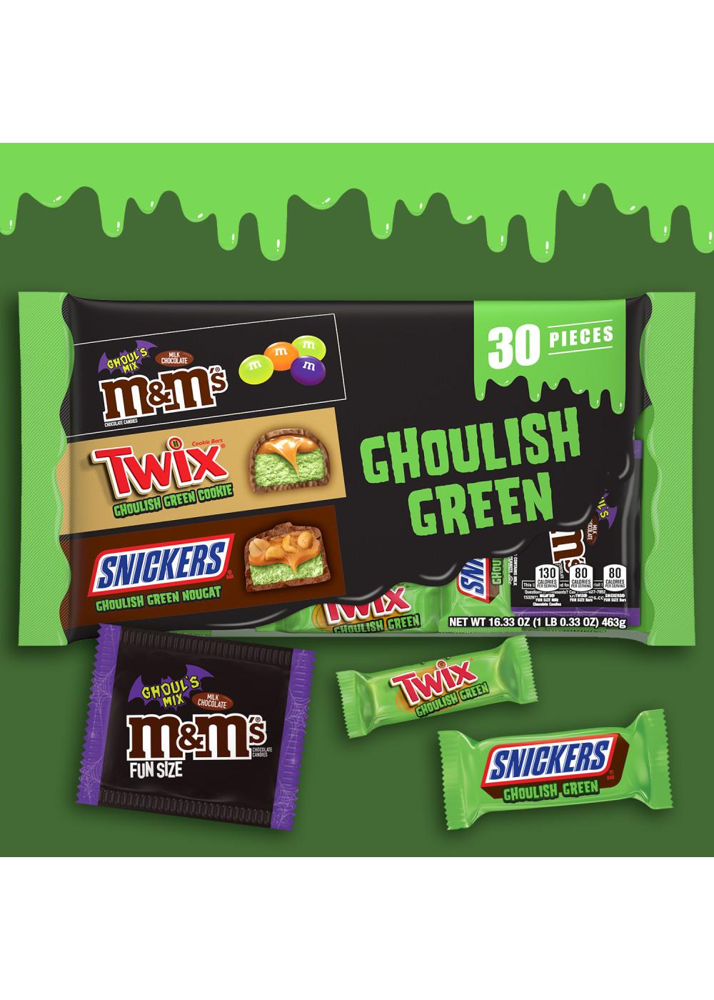 M&M's, Snickers & Twix Ghoulish Green Fun Size Halloween Candy; image 6 of 7