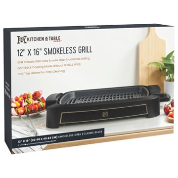 Kitchen & Table by H-E-B Smokeless Grill - Classic Black, 12" x 16"