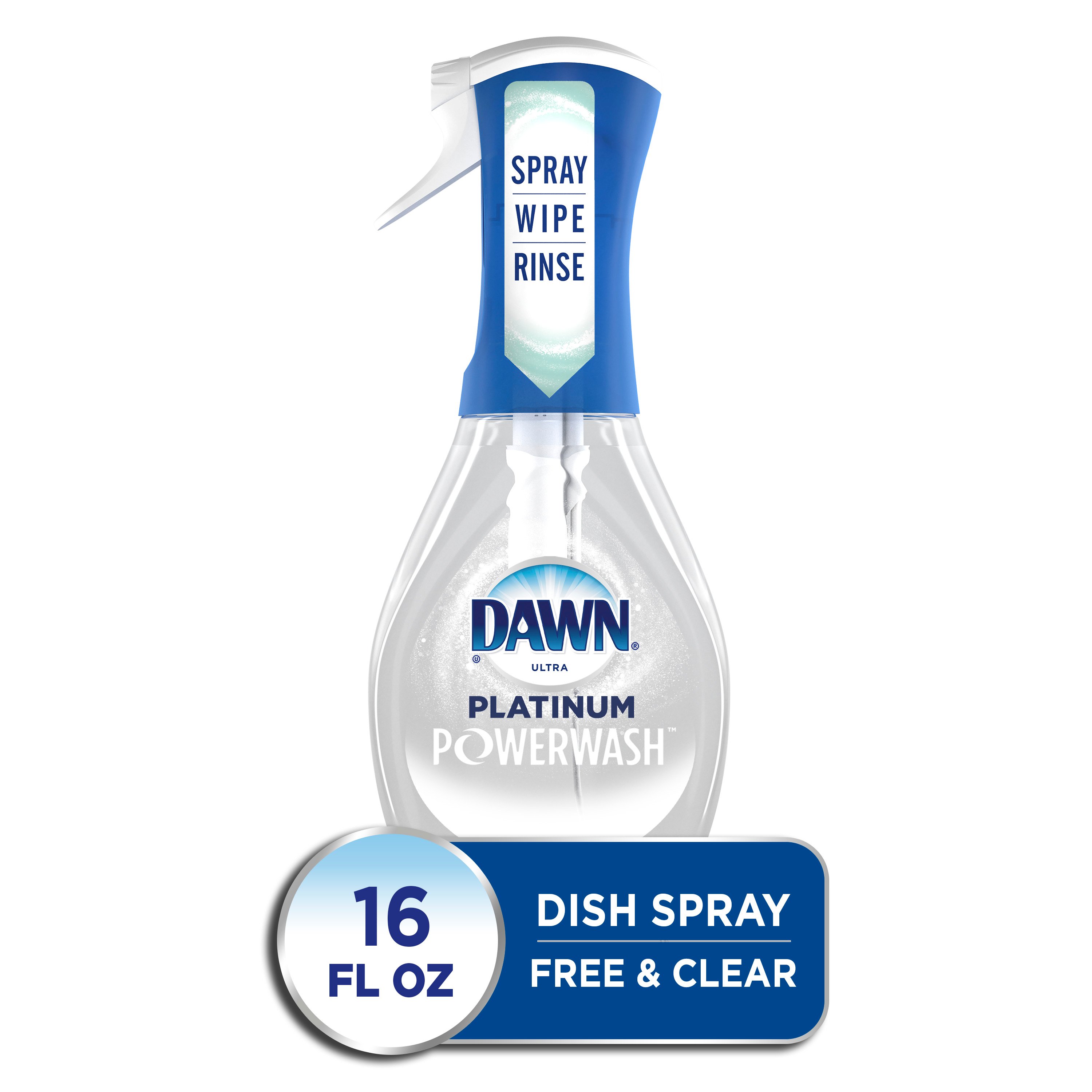 Dawn Platinum Power wash Dish Spray, Dish Soap, Lemon Refill, 16 fl oz