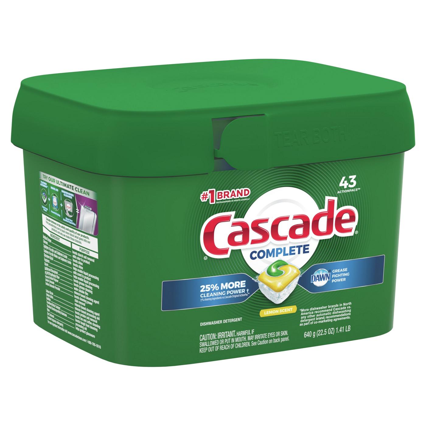 Cascade Complete Dishwasher Detergent Pods ActionPacs Tabs Fresh Scent - 43  Count - Pavilions