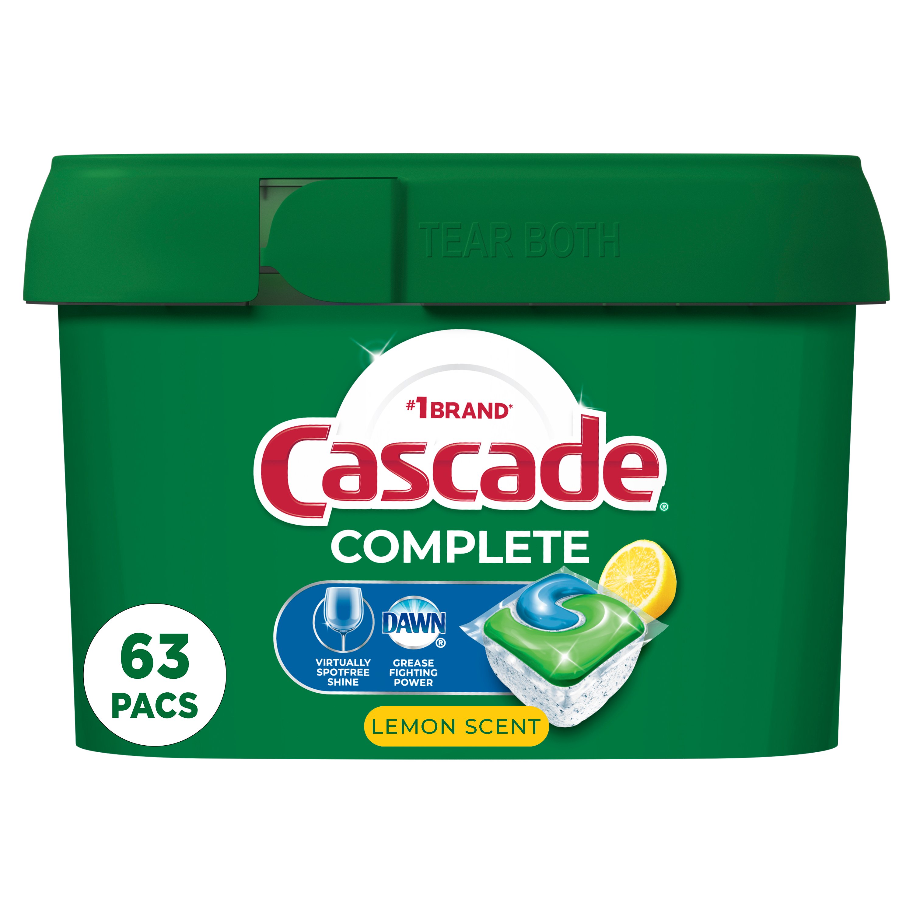 Cascade Complete Lemon Scent Dishwasher Detergent ActionPacs - Shop ...