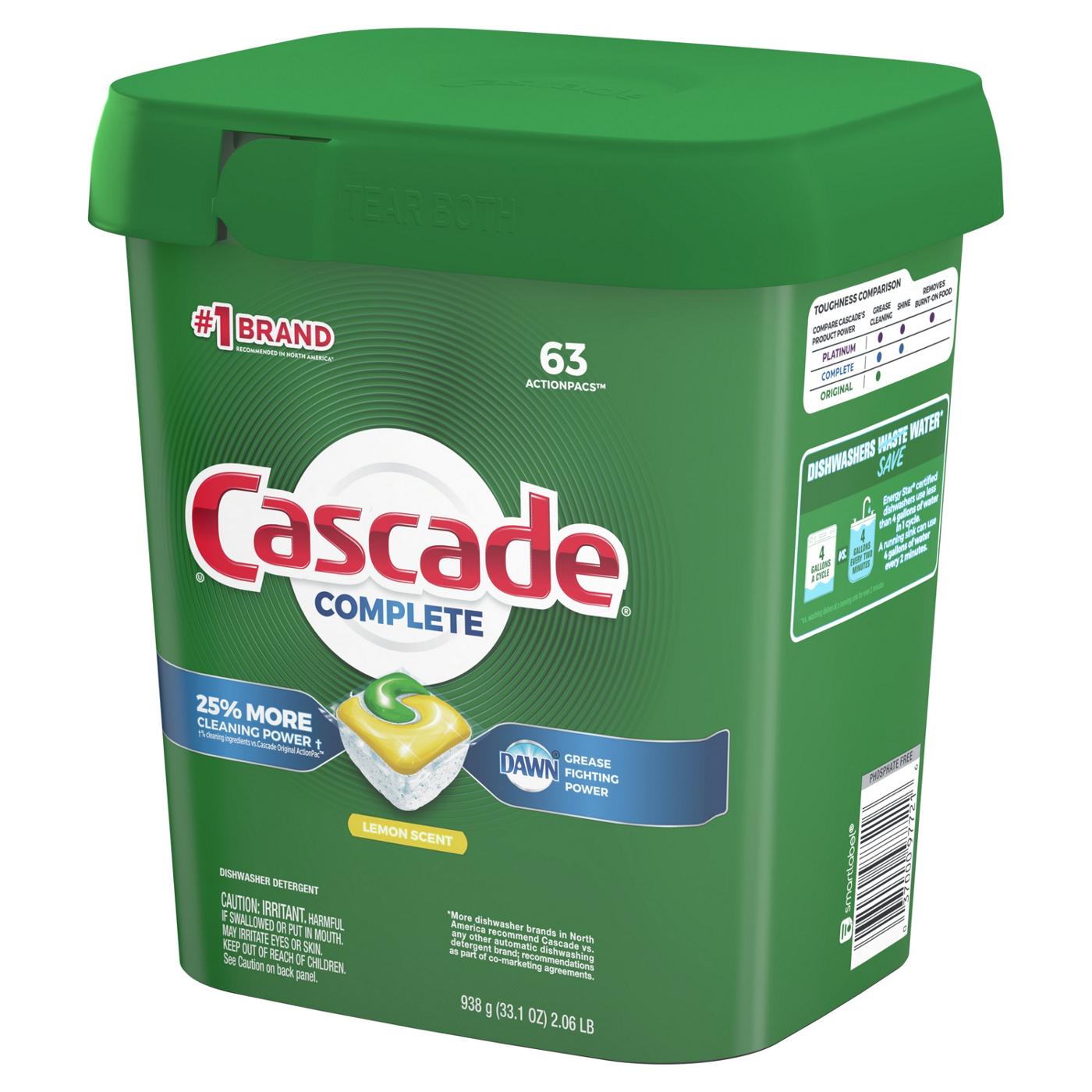 Cascade Complete Lemon Scent Dishwasher Detergent ActionPacs; image 4 of 13