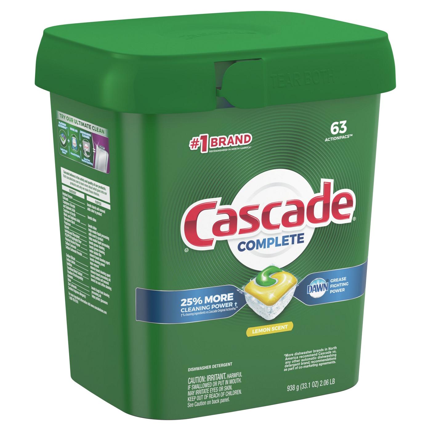 Cascade Complete Lemon Scent Dishwasher Detergent ActionPacs; image 1 of 7