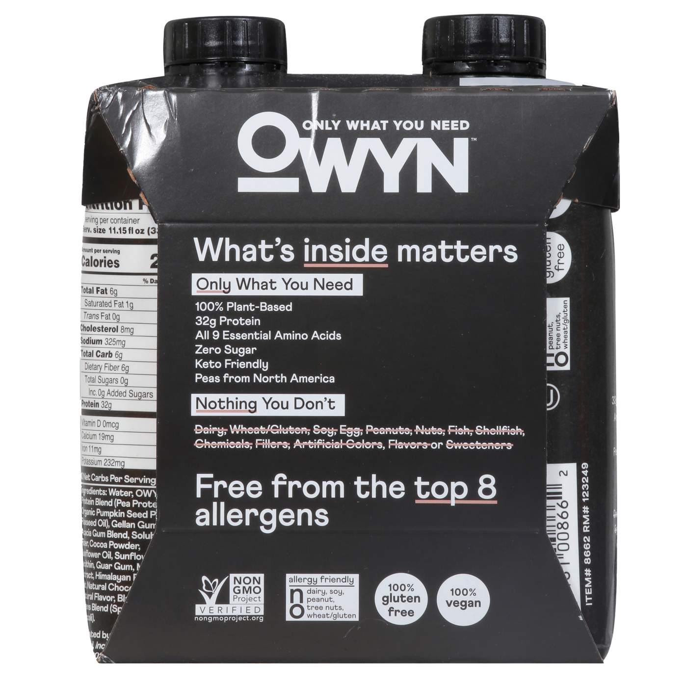 OWYN Pro Elite 32g Plant Protein Shakes 4 pk Bottles - Chocolate; image 2 of 3