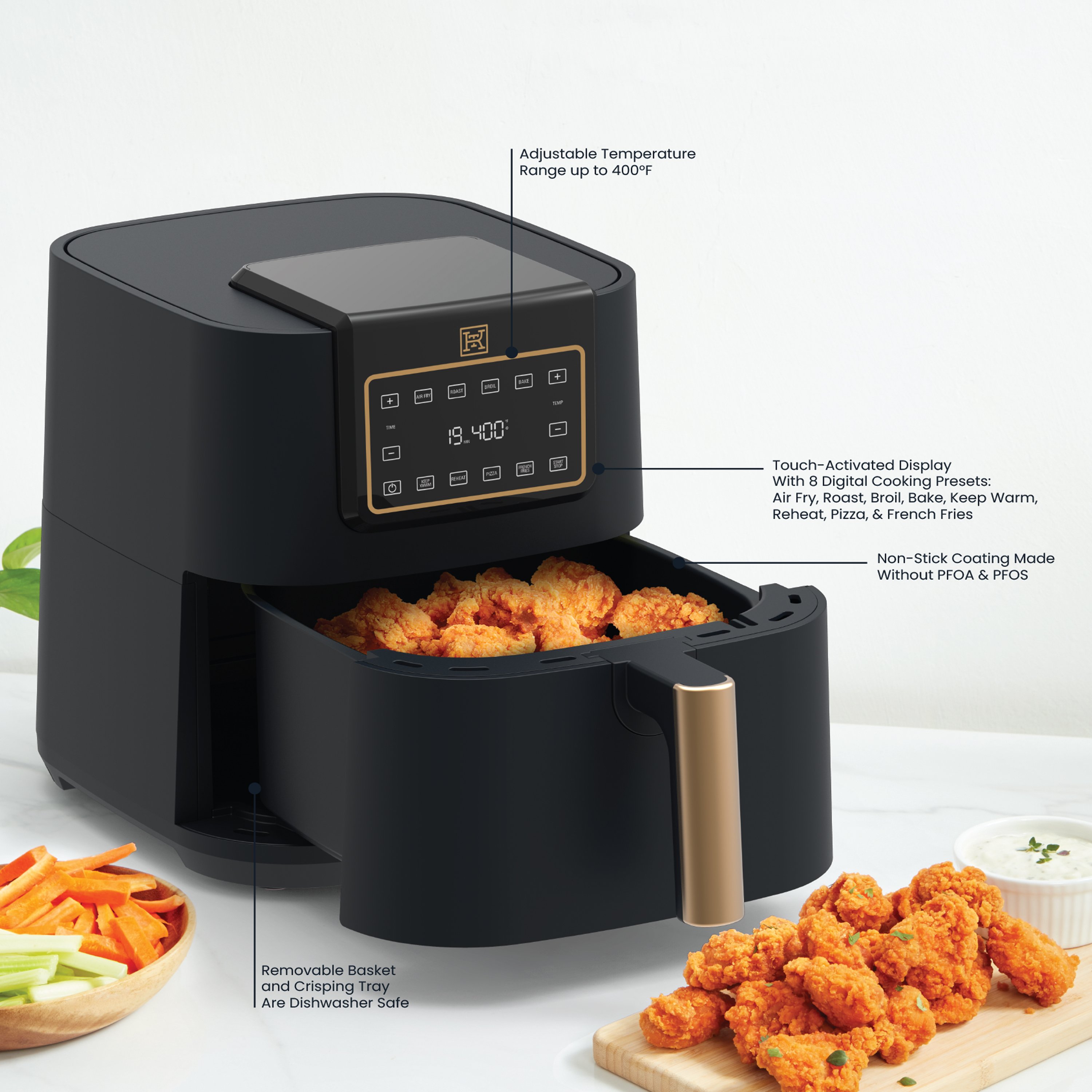 Kitchen & Table by H-E-B TriZone Air Fryer - Classic Black - Shop Cookers &  Roasters at H-E-B