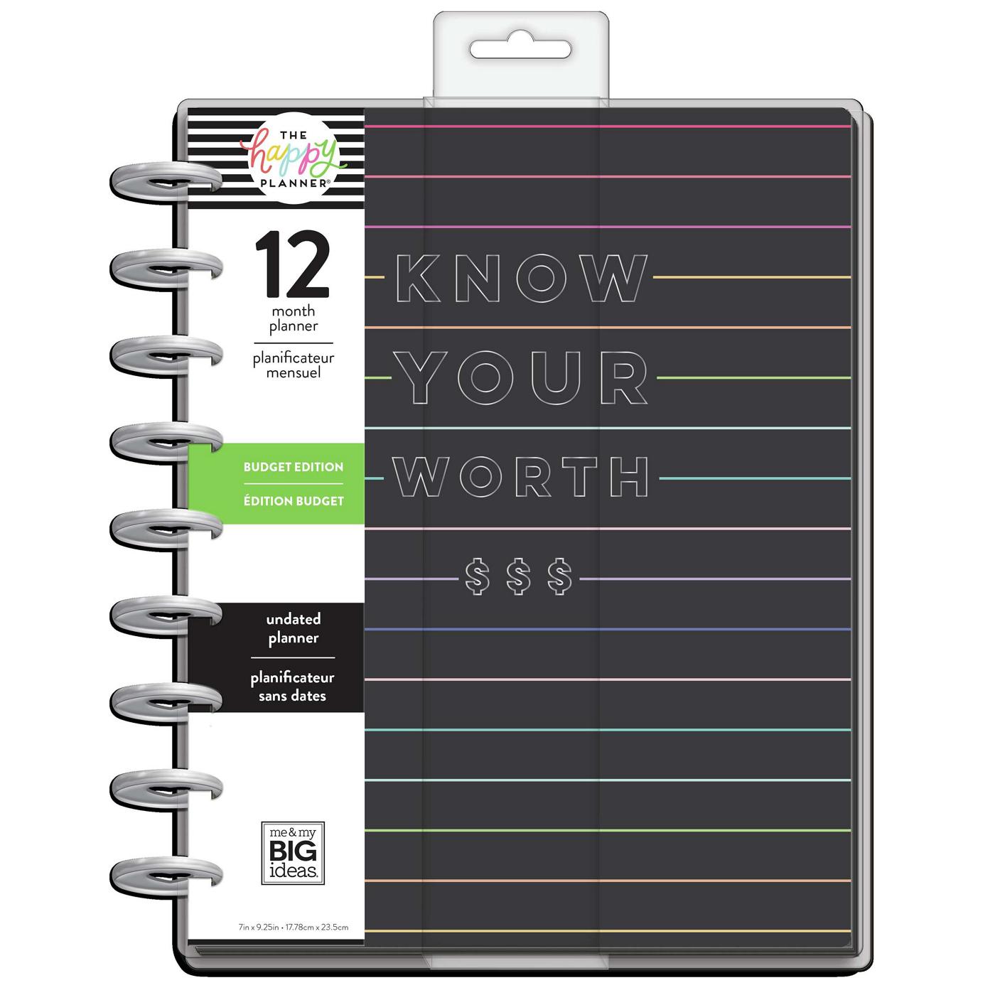 The Happy Planner 12-Month Know Your Worth Undated Planner – Budget Edition; image 2 of 2