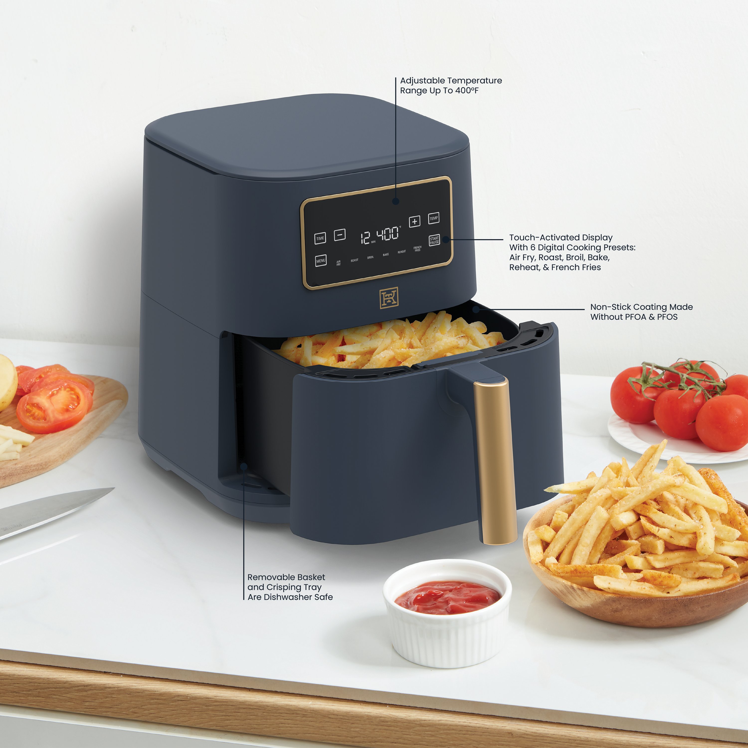 Kitchen & Table by H-E-B Digital Air Fryer - Ocean Blue - Shop Cookers &  Roasters at H-E-B