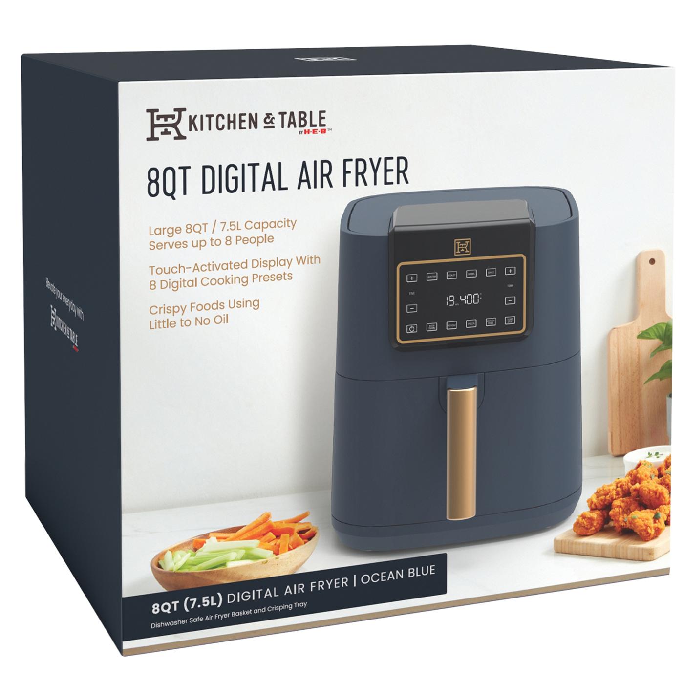 Kitchen & Table by H-E-B Digital Air Fryer - Ocean Blue; image 2 of 8