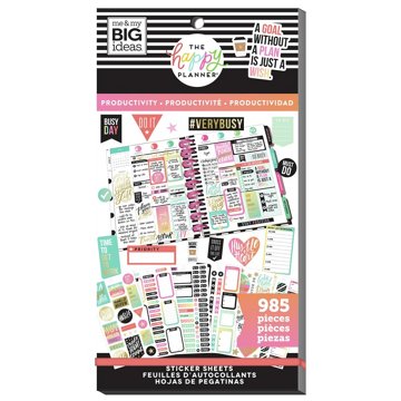 The Happy Planner Me & My Big Ideas Productivity Value Pack Stickers, 985 ct