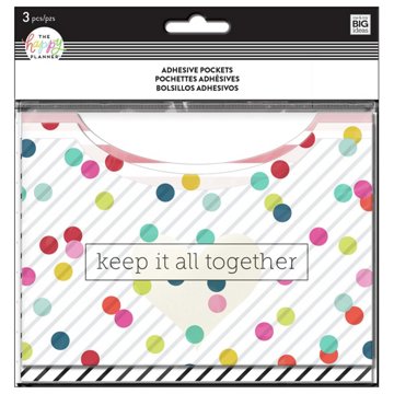 The Happy Planner Multi Dots Adhesive Pockets, 3 ct