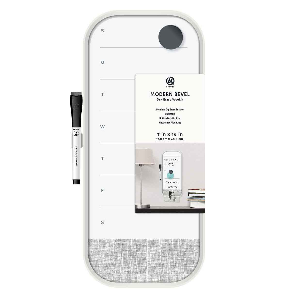 U Brands Modern Bevel Dry Erase Weekly Board - Shop Bulletin & dry ...