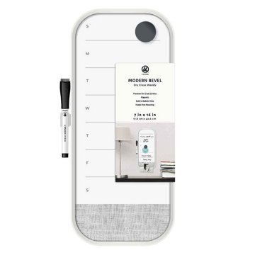 U Brands Modern Bevel Dry Erase Weekly Board, 7" x 16"