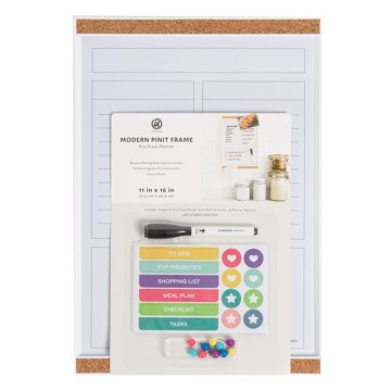 U Brands Modern Pin It Frame Magnetic Dry Erase Planner, 11" x 16"