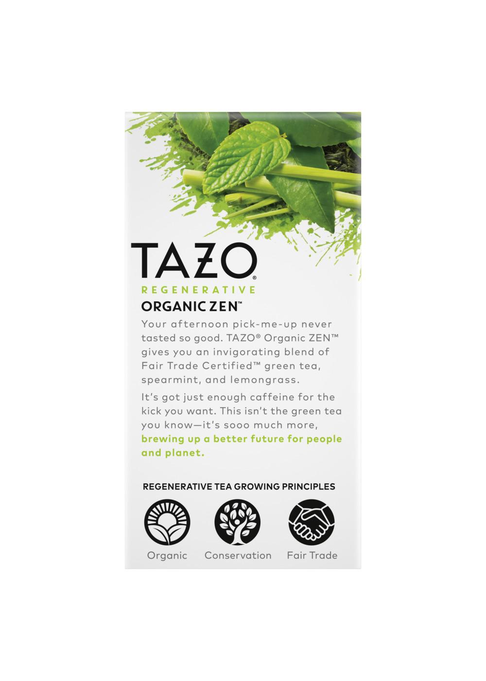 Tazo Regenerative Organic Zen Green Tea Bags Shop Tea at HEB