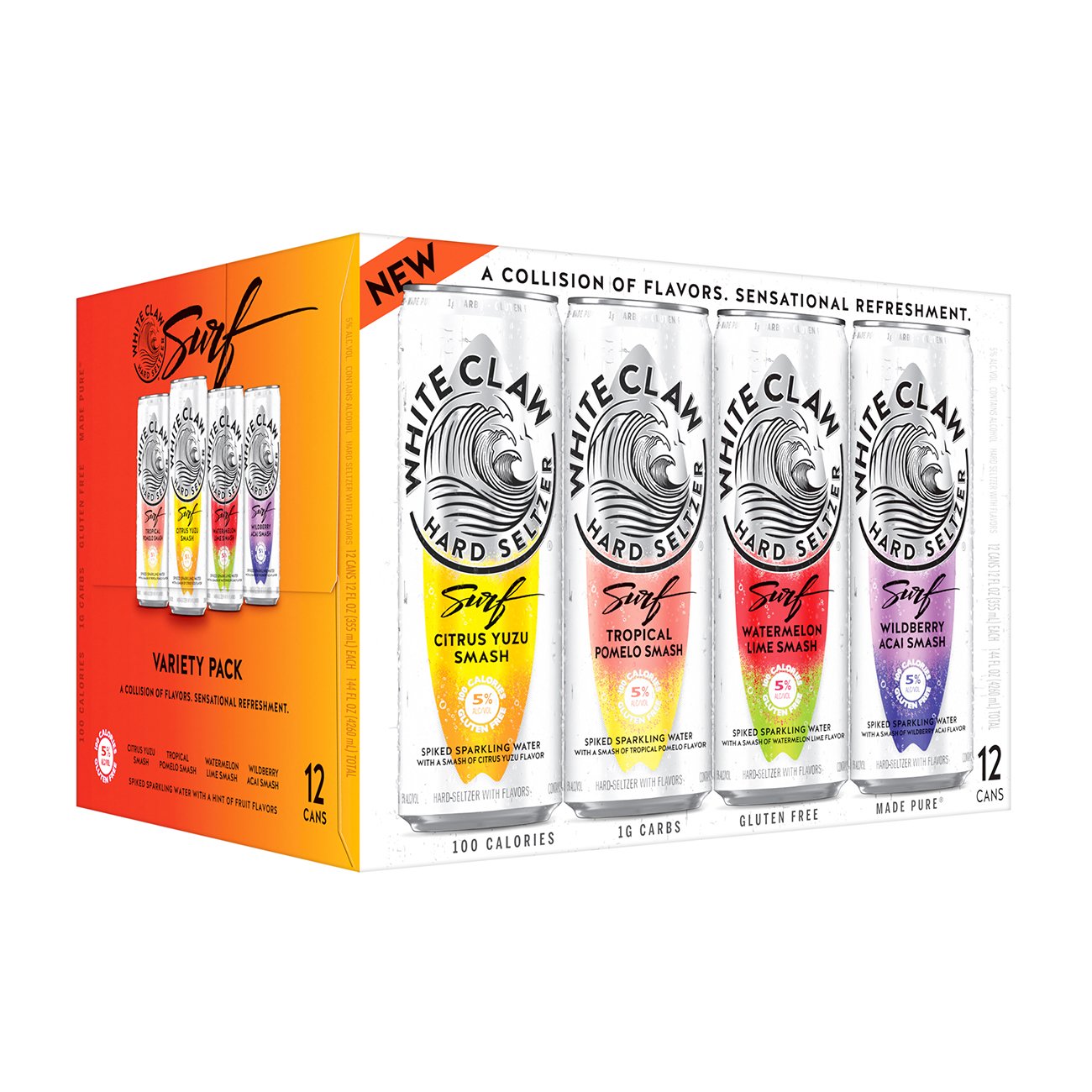 White Claw Hard Seltzer Hard Seltzer Surf Variety Pack 12 pk Cans