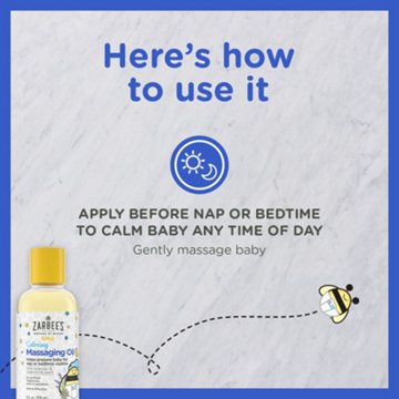 Zarbee's Baby Calming Massage Oil - Lavender & Chamomile, 4 oz