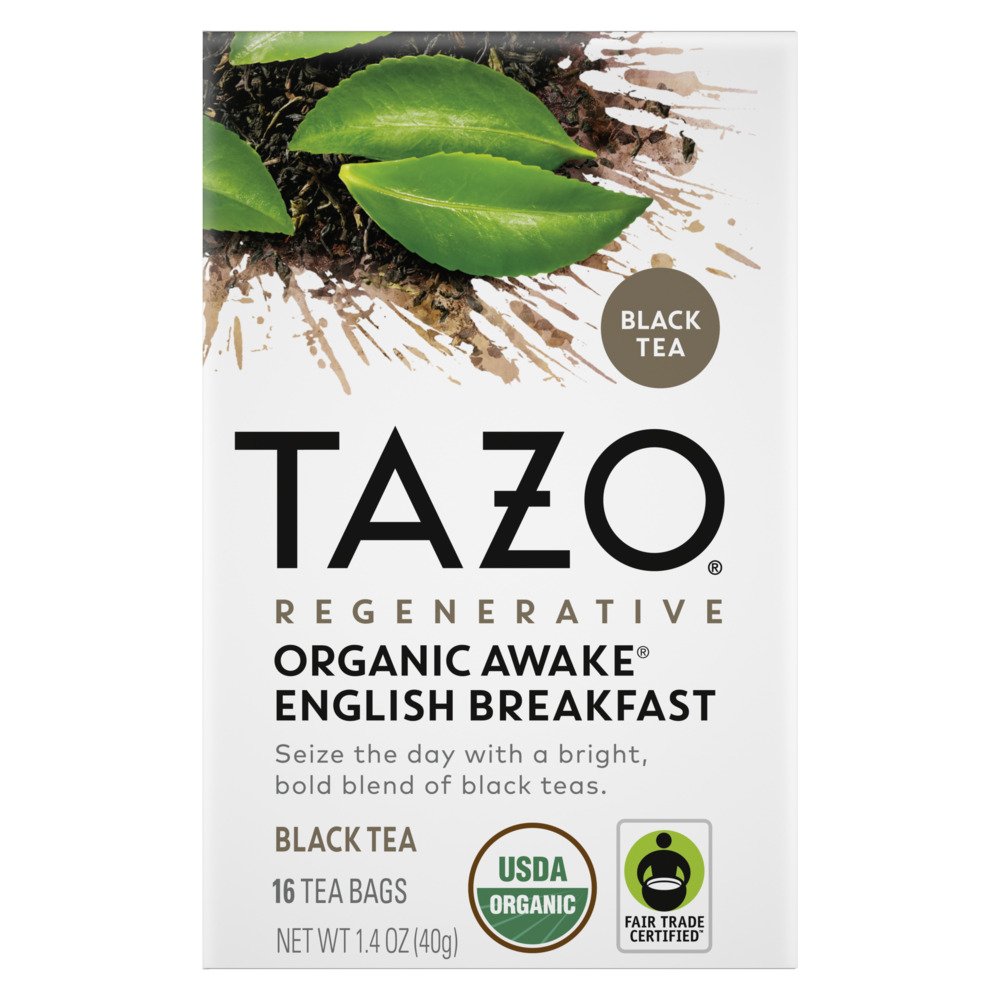 Tazo Regenerative Organic Awake English Breakfast Black Tea Bags, 16 ct