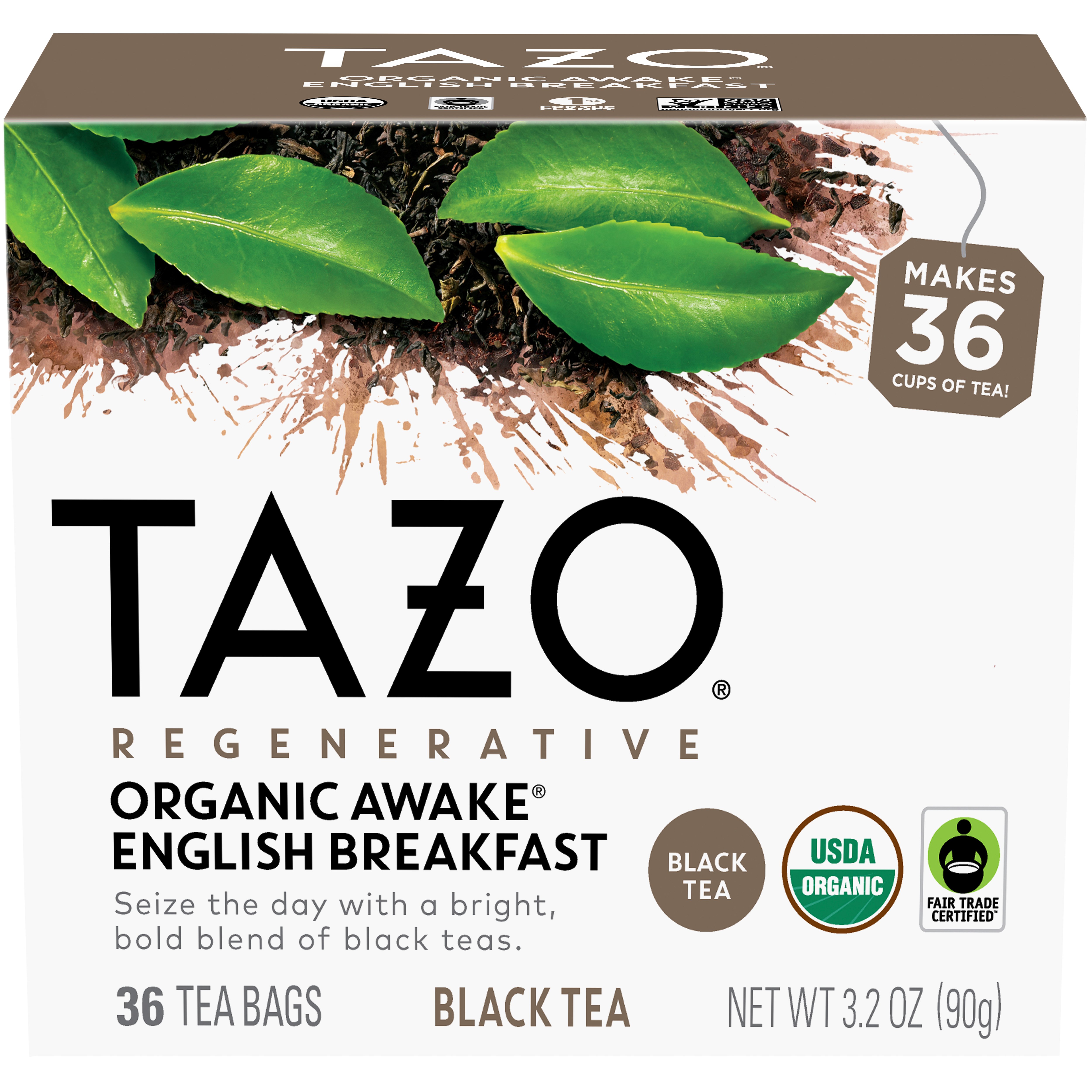 Tazo Regenerative Organic Awake English Breakfast Black Tea Bags, 36 ct