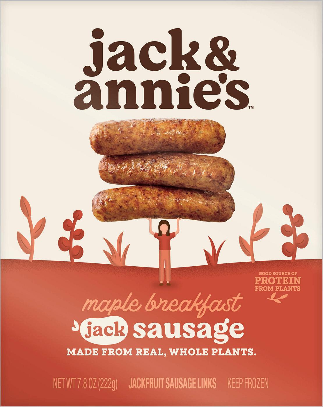 Jack & Annie's Maple Breakfast Jackfruit Sausage Links; image 1 of 3
