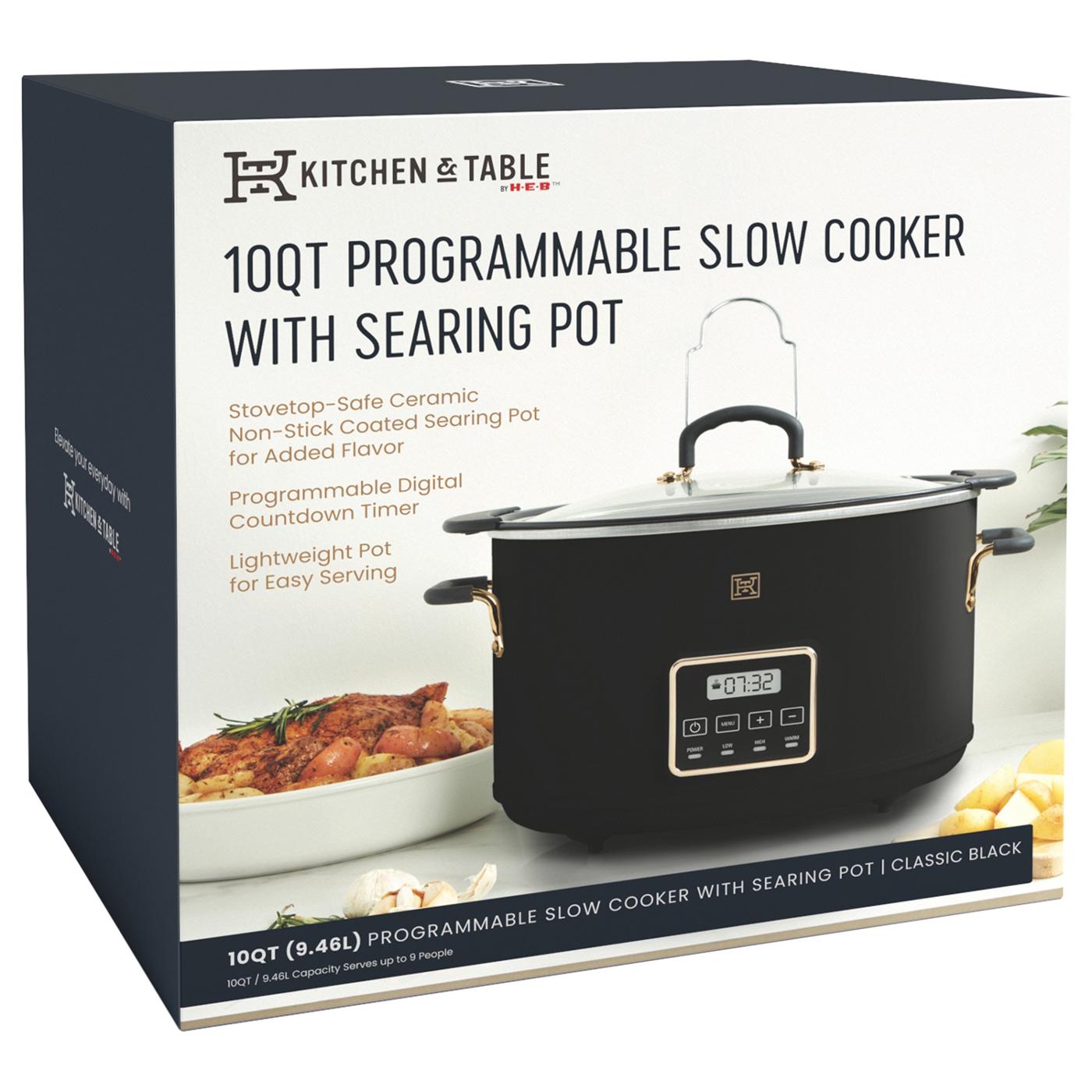 Kitchen & Table by H-E-B Programmable Slow Cooker with Searing Pot - Classic Black; image 5 of 7