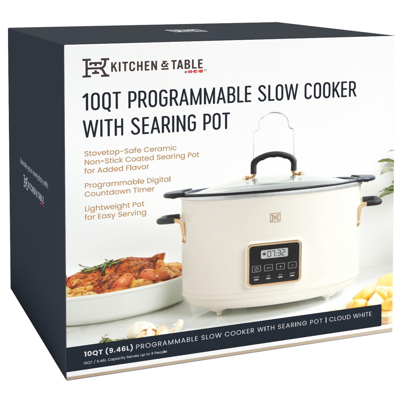 Kitchen & Table by H-E-B Programmable Slow Cooker with Searing Pot - Cloud  White