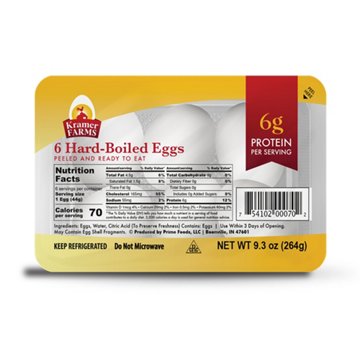 Kramer Farms Hard Boiled Eggs, 6 ct