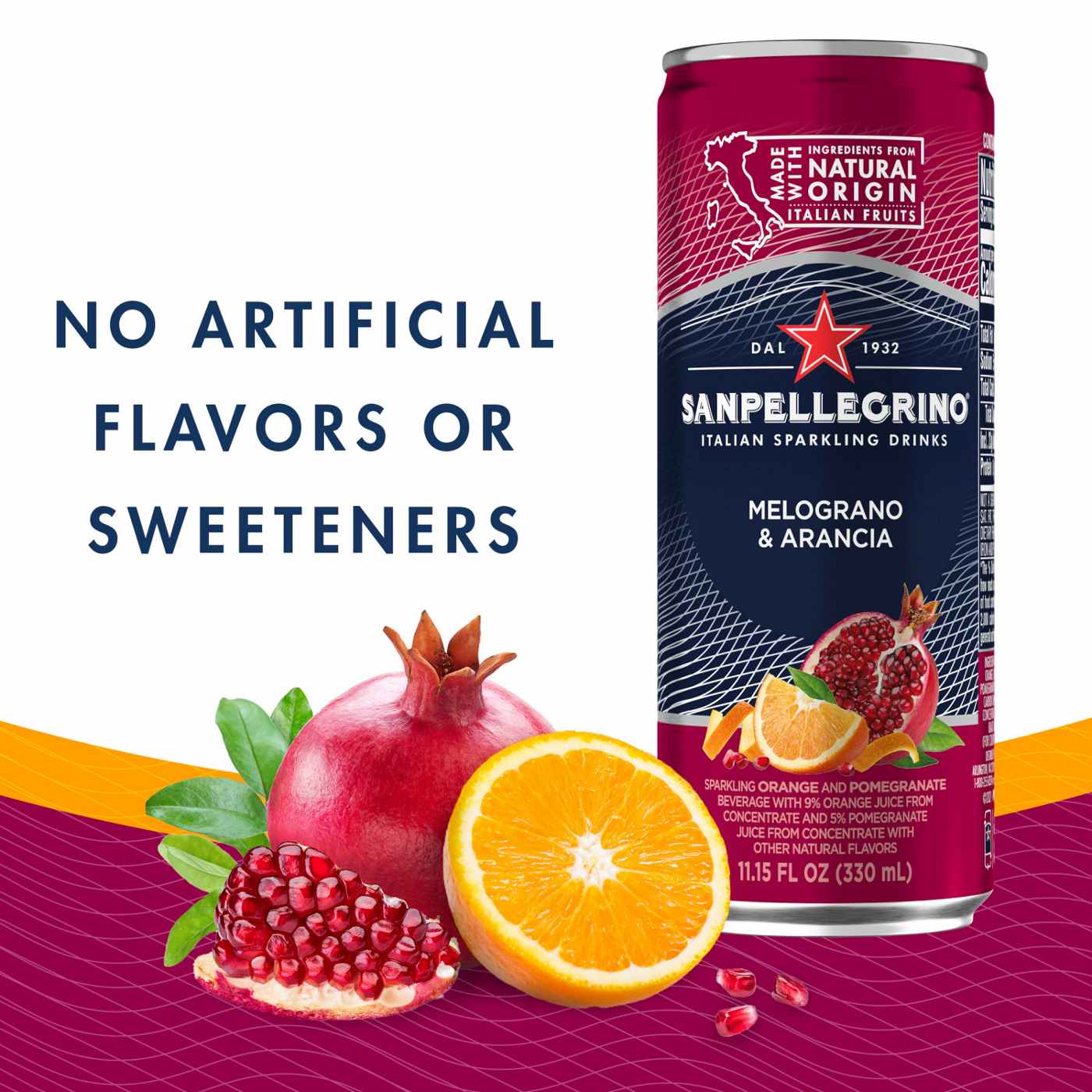 San Pellegrino Melograno & Arancia Pomegranate and Orange Italian Sparkling Drink 11.15 oz Cans; image 5 of 8