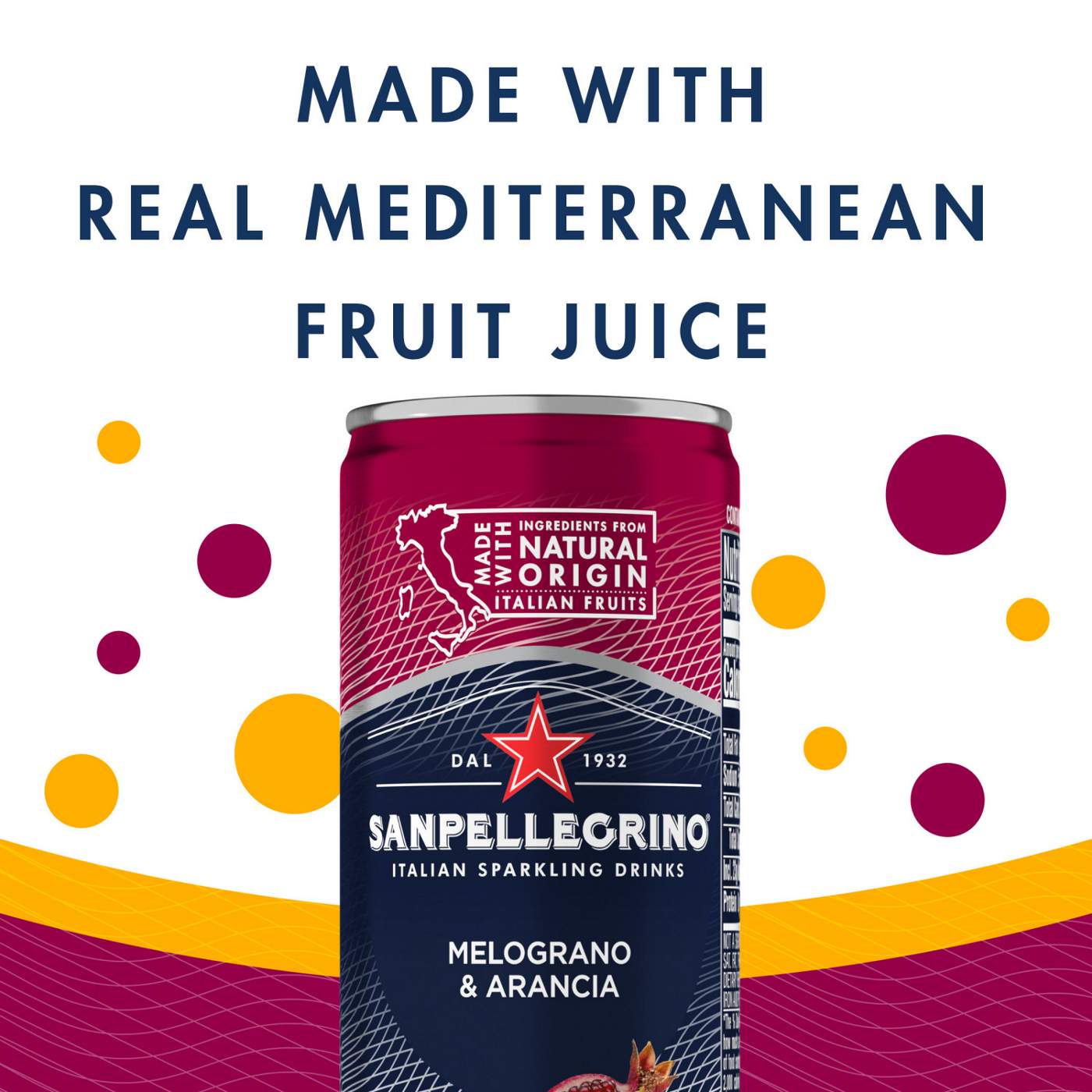 San Pellegrino Melograno & Arancia Pomegranate and Orange Italian Sparkling Drink 11.15 oz Cans; image 8 of 8