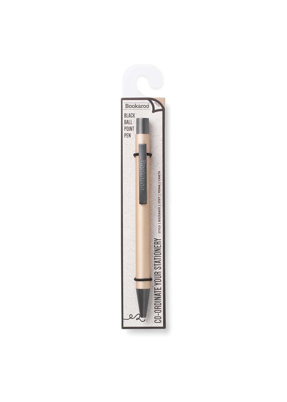 Bookaroo Gold Retractable Ball Point Pen - Black Ink; image 1 of 3